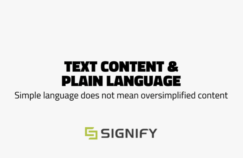 Text Content & Plain Language