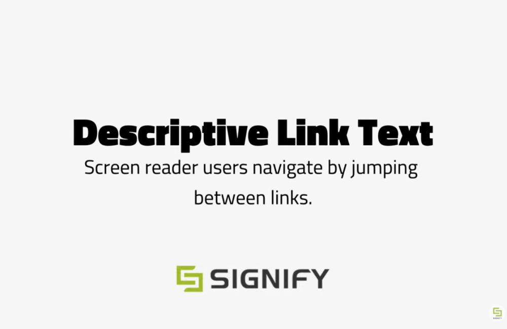 Descriptive Link Text