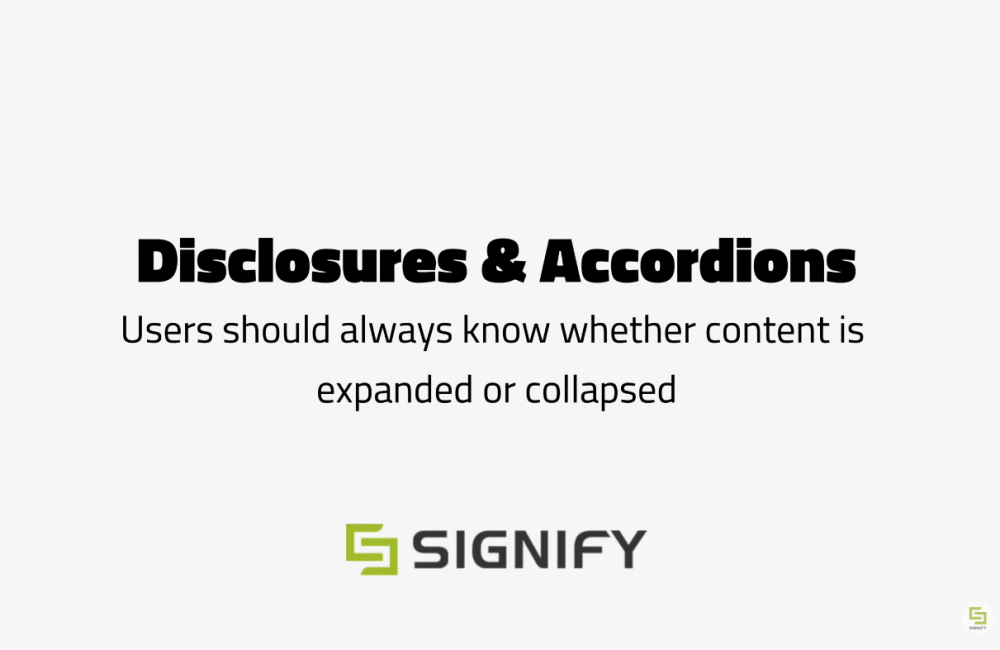  Disclosures & Accordions